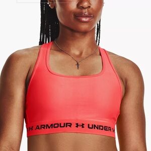Under Armour Crossback Mid Sports Bra Orange Black